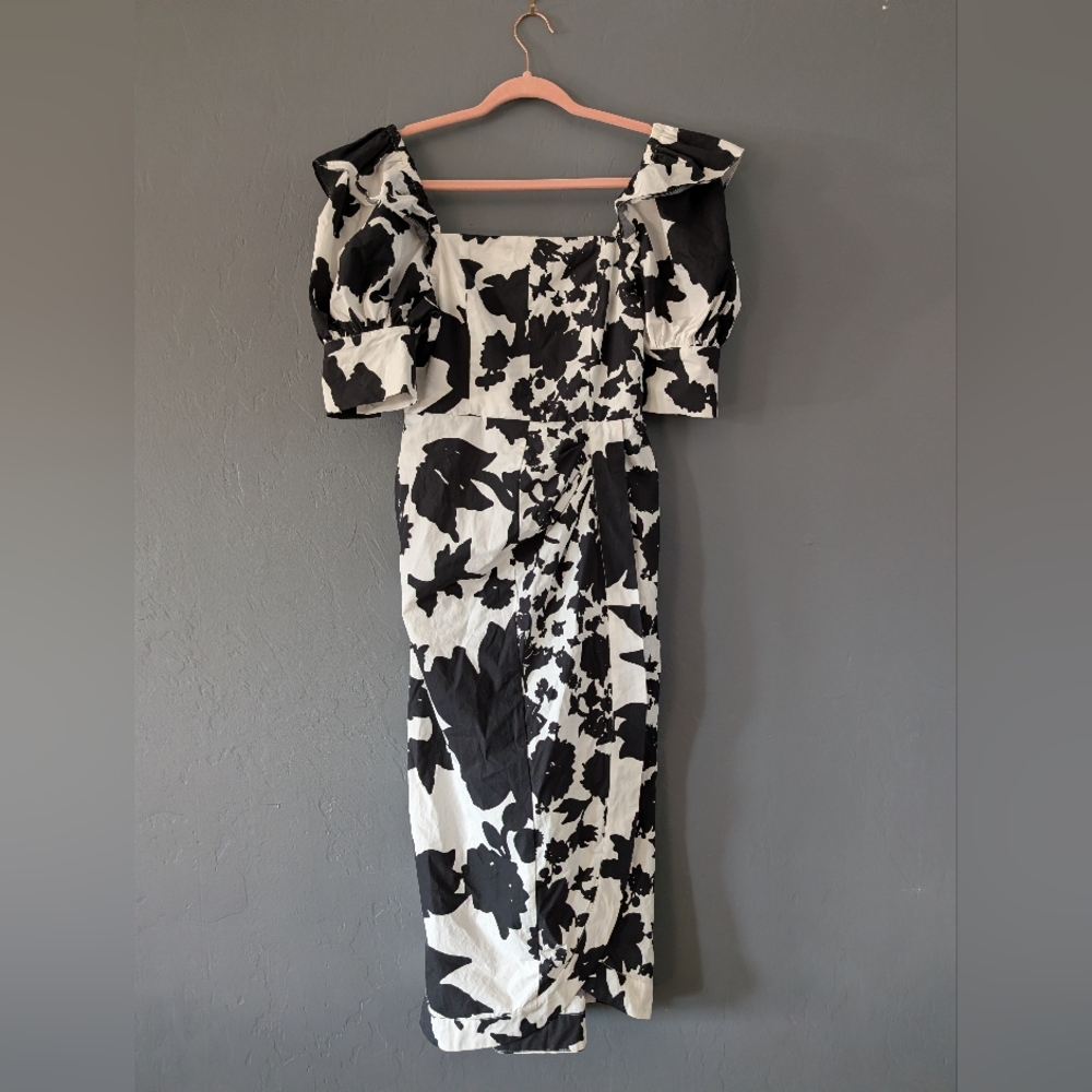 Christopher John Rogers Black And White Cotton Dress
